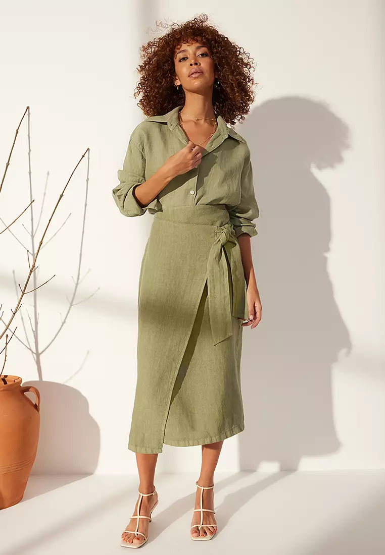 Tie Midi Skirt