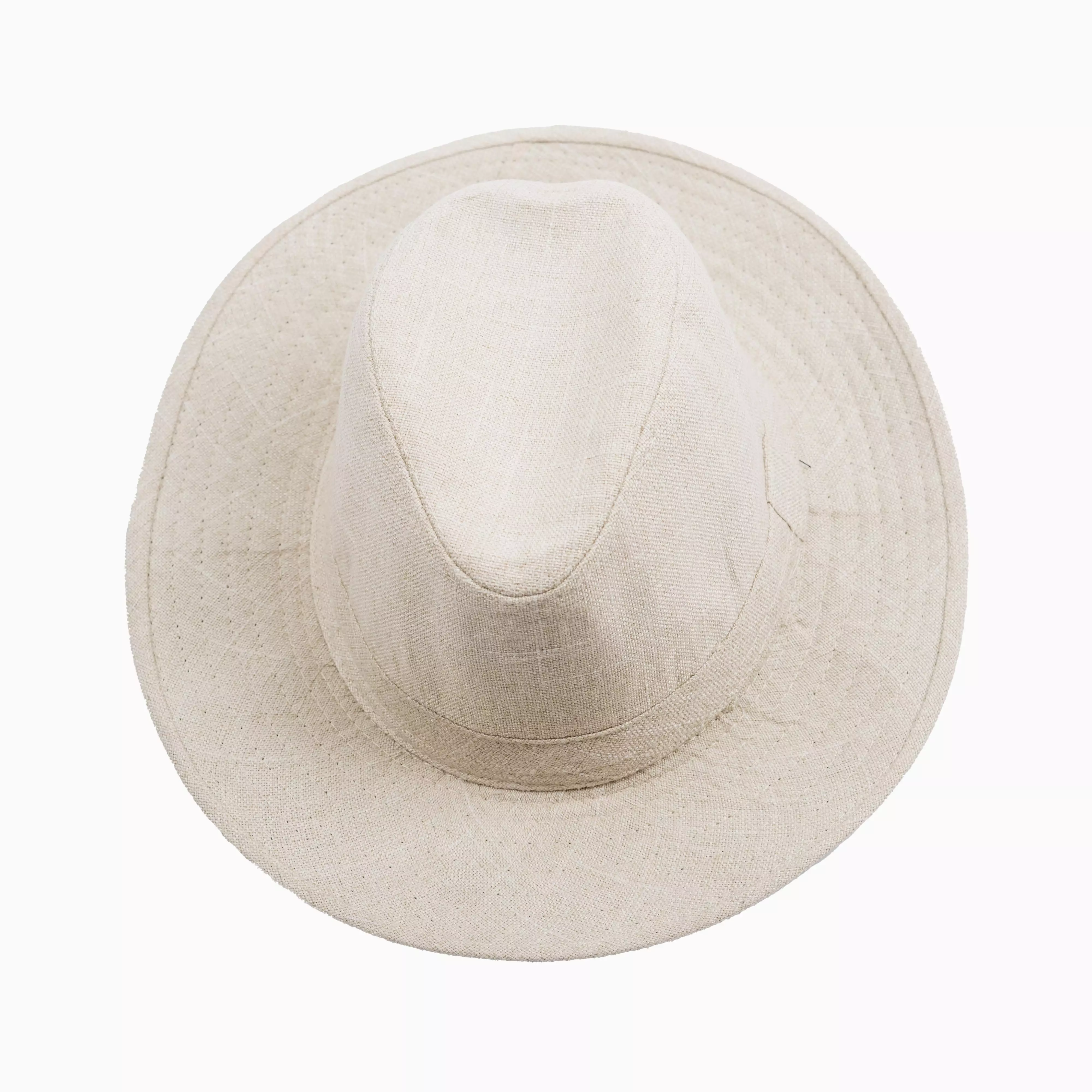 Houseofcuff Topi Panama Hat Fedora Pantai Cowboy Lebar Unisex Putih