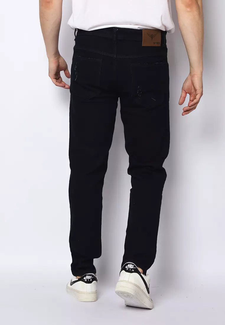 2nd RED Jeans Slim Fit Dared Ripped Hitam 132502