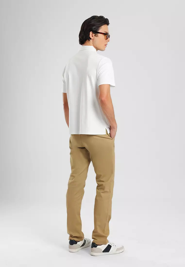 MANZONE - Polo Shirt Lengan Pendek Pria Otto 01 - White Warna White