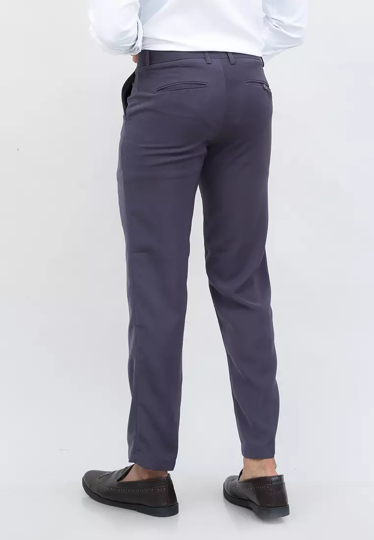 Celana bahan kerja reguler panjang formal lurus (BUKAN SLIM FIT) abuabu