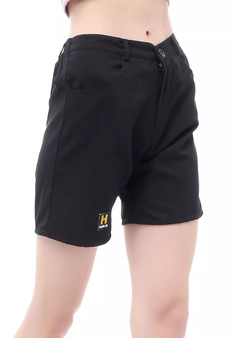 Madoc Short Pants Celana Pendek Kasual Wanita Korean Style Material Cotton ORIGINAL - Black