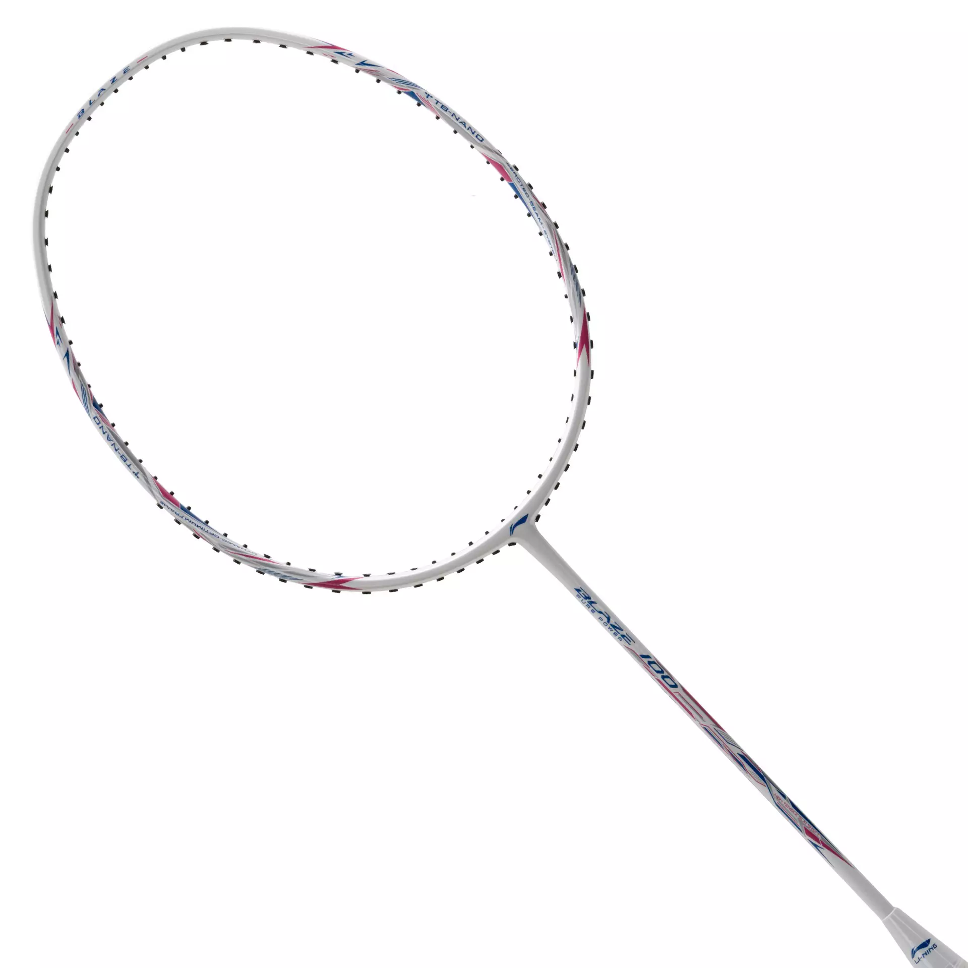 Li-Ning Badminton Racket Blaze 100 84 Grams - Pearl White/Blue/Pink