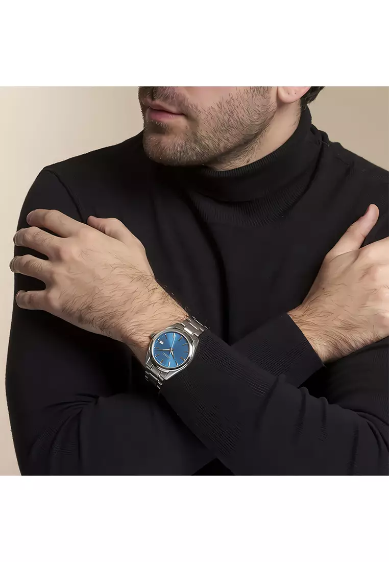 Seiko Quartz Classic Blue Dial Silver Stainless Steel Bracelet Men’s Watch - SUR525P1