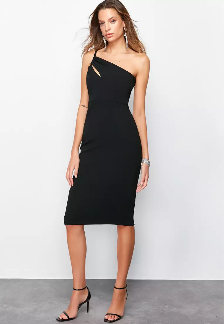 Fitted Cut Out Midi Dress