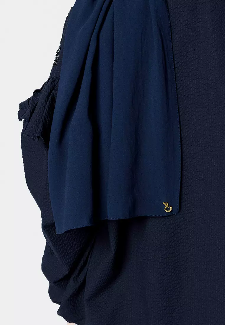 Jenna and Kaia - Ideline Pashmina 2.0 Night Blue - Pashmina Instan Premium