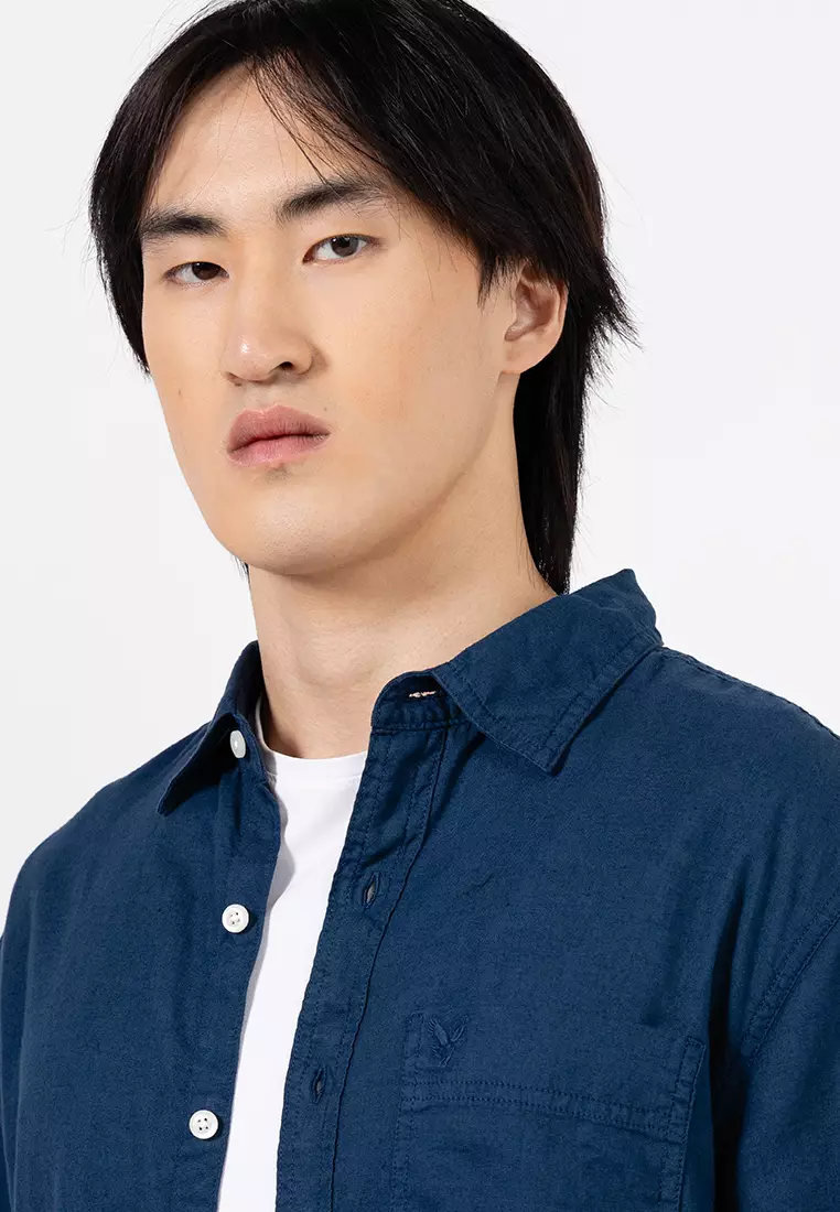 Cotton Linen Garment Dyed Shirt
