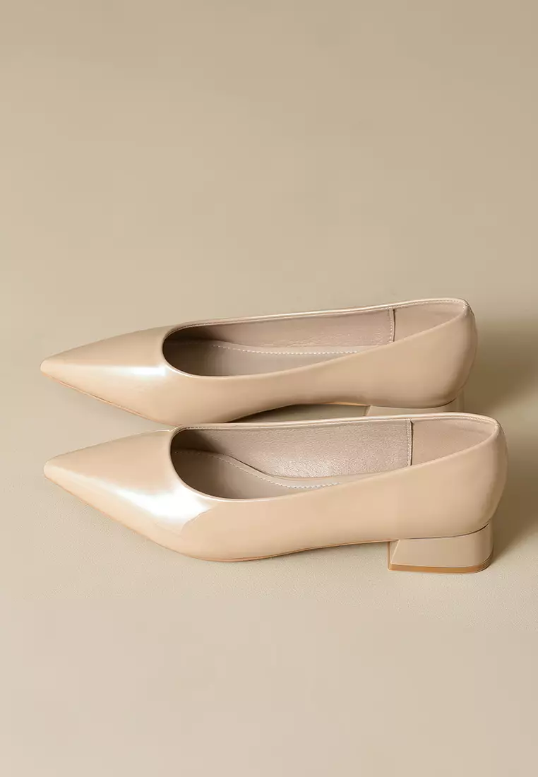 3CM Pointed Chunky Heel Pumps WW5153-1