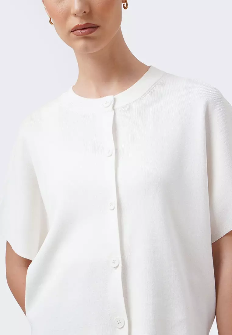 Women's Button Up Dolman Sleeve Knit Shirt