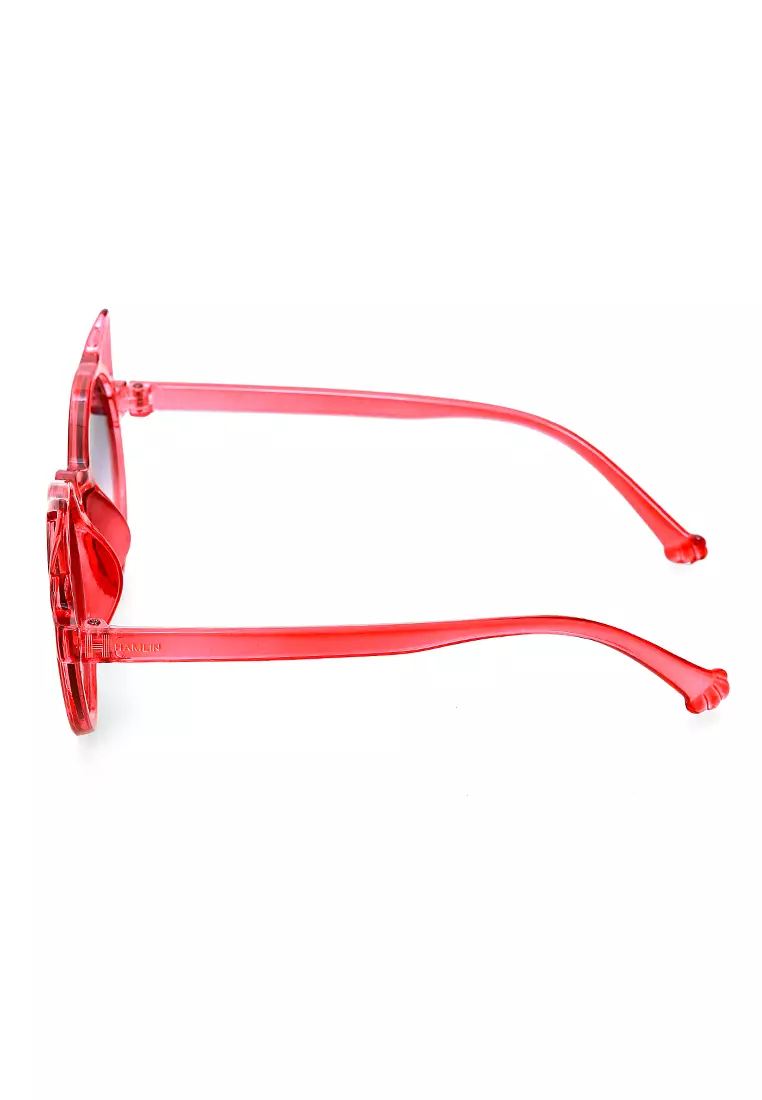 Ulrico Kacamata Hitam Anak Unisex Cat Ear Model Sunglasess Cute Design Material PC ORIGINAL - Red