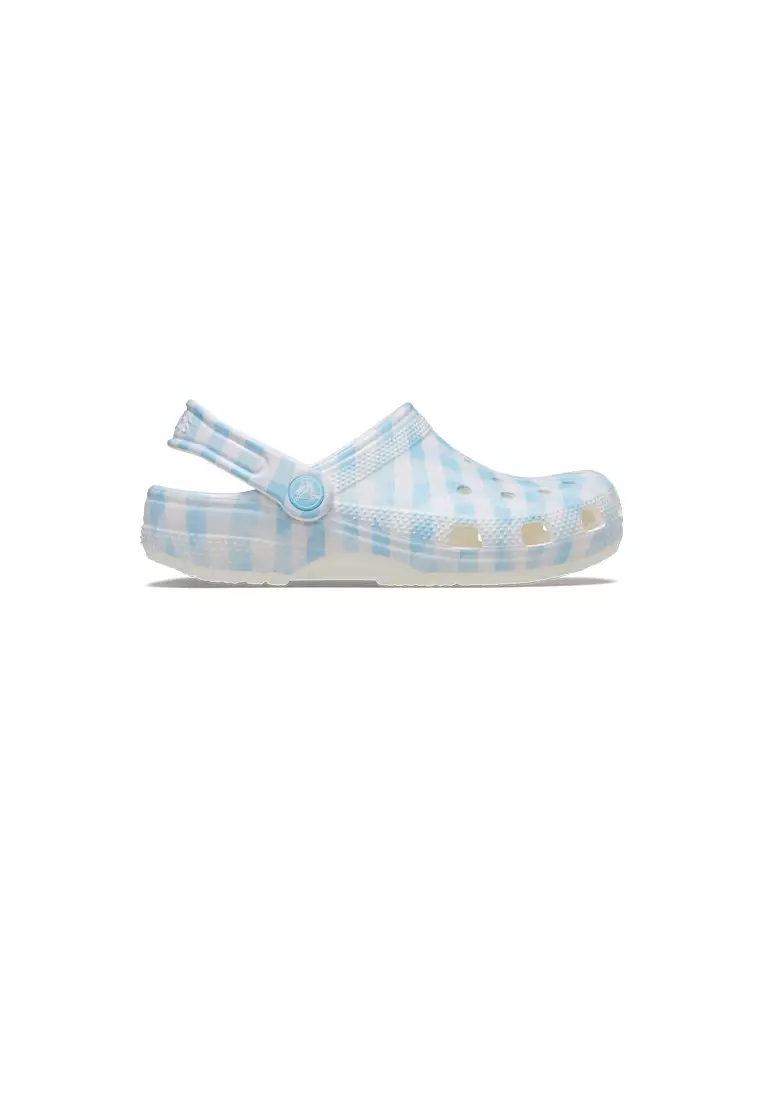 Buy Crocs Kids' Classic Gingham Clog in White Blue 2025 Online