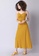 FabAlley yellow Yellow Noodle Strap Ruched Maxi Dress 77070AAFB91921GS_5