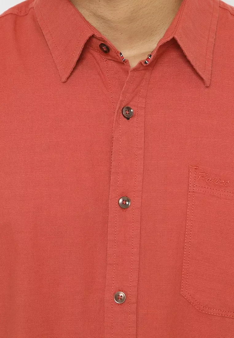 POLICE Kemeja Polos Regular Fit Teracota Pria