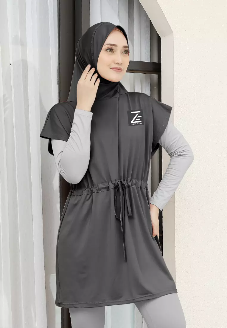 Zelena - Kania Sports Vest | Rompi Hijab Olahraga - Black - XL