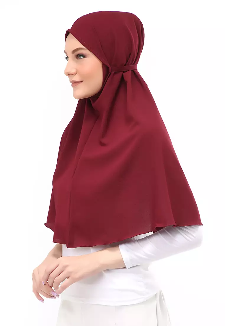Tamara Jilbab Muslimah Wanita Motif Polos Relaxed Fit - Maroon