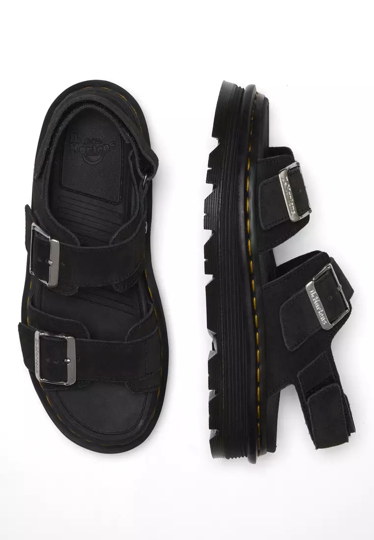 Buy Dr. Martens Zebzag Strap Suede Black Sandals Women 2026 Online