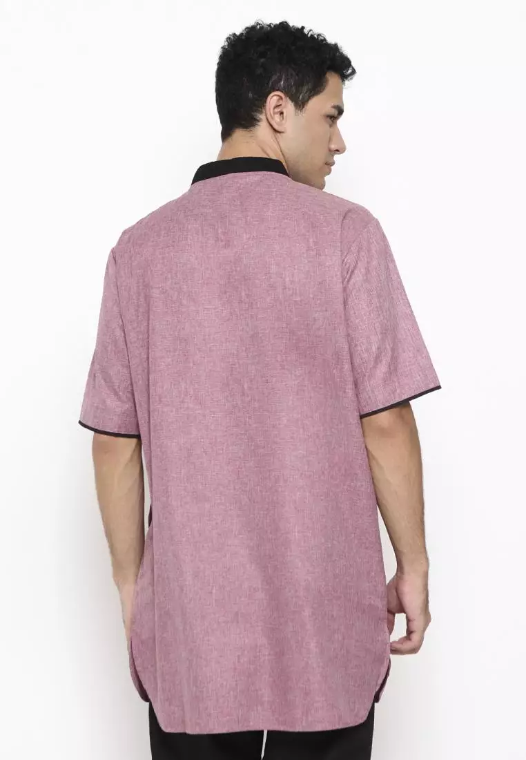 Zayidan Baju Koko Gamis Muslim Pria Zulfan - Pink