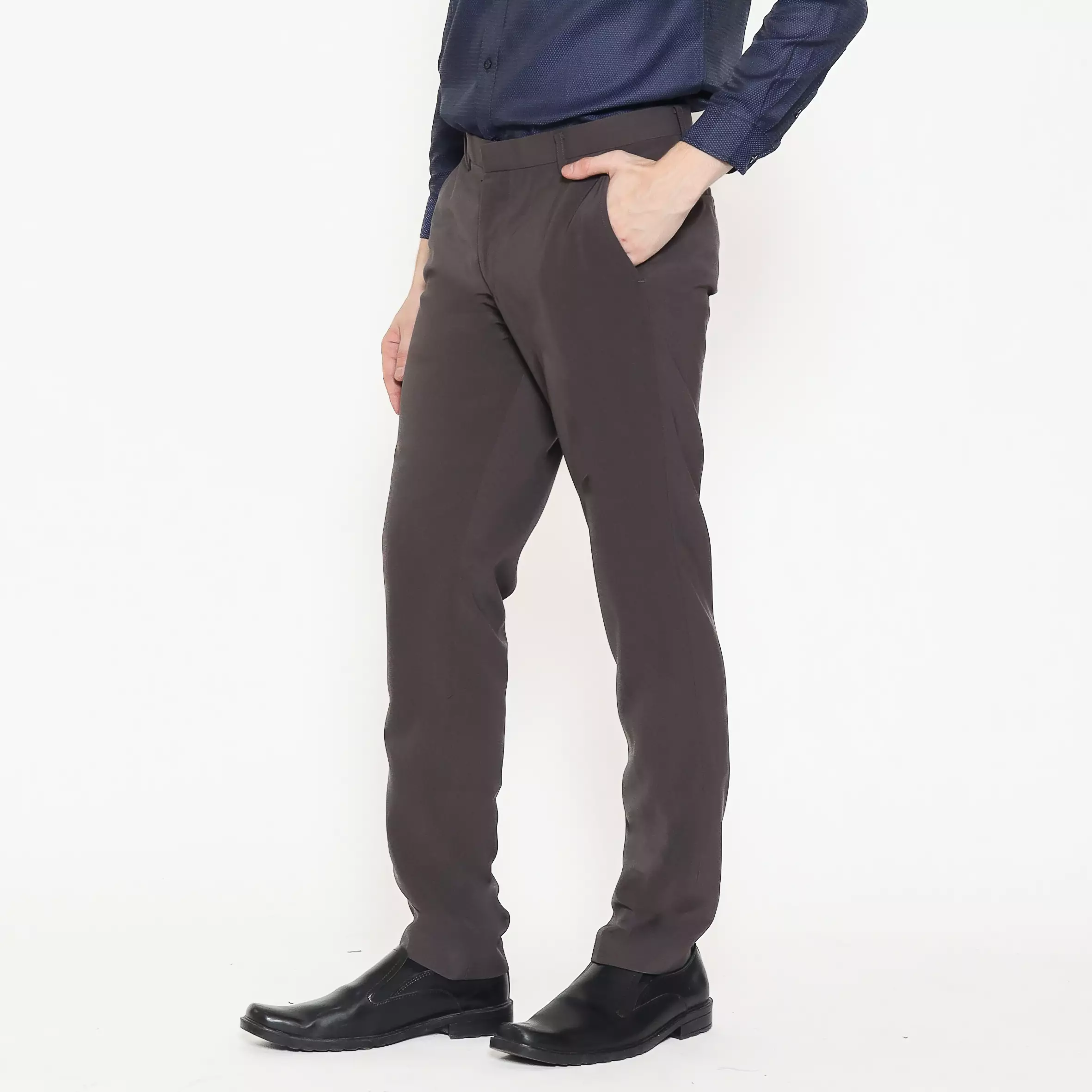 Schoeller Celana Panjang Formal Pria Slim Fit, Reguler Fit – Grey – VERTU