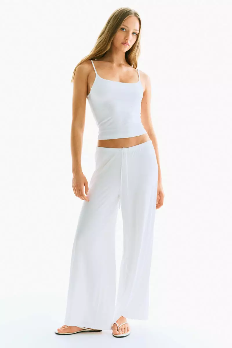 Wide drawstring trousers