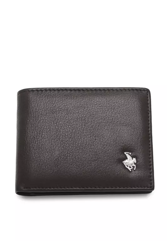 Men's Genuine Leather RFID Short Wallet - Brown