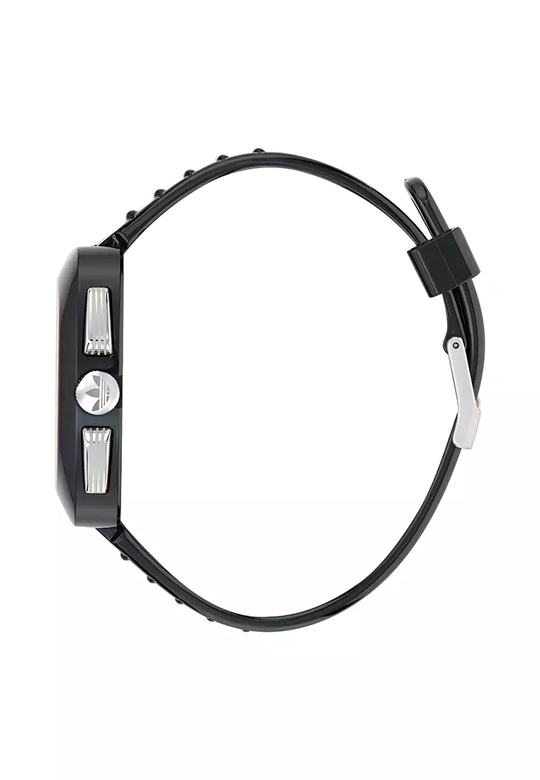 Adidas Gents Retro Wave Two Chrono - Jam Tangan Analog Pria - Ceramic Case Black Resin Strap - AOSY24533