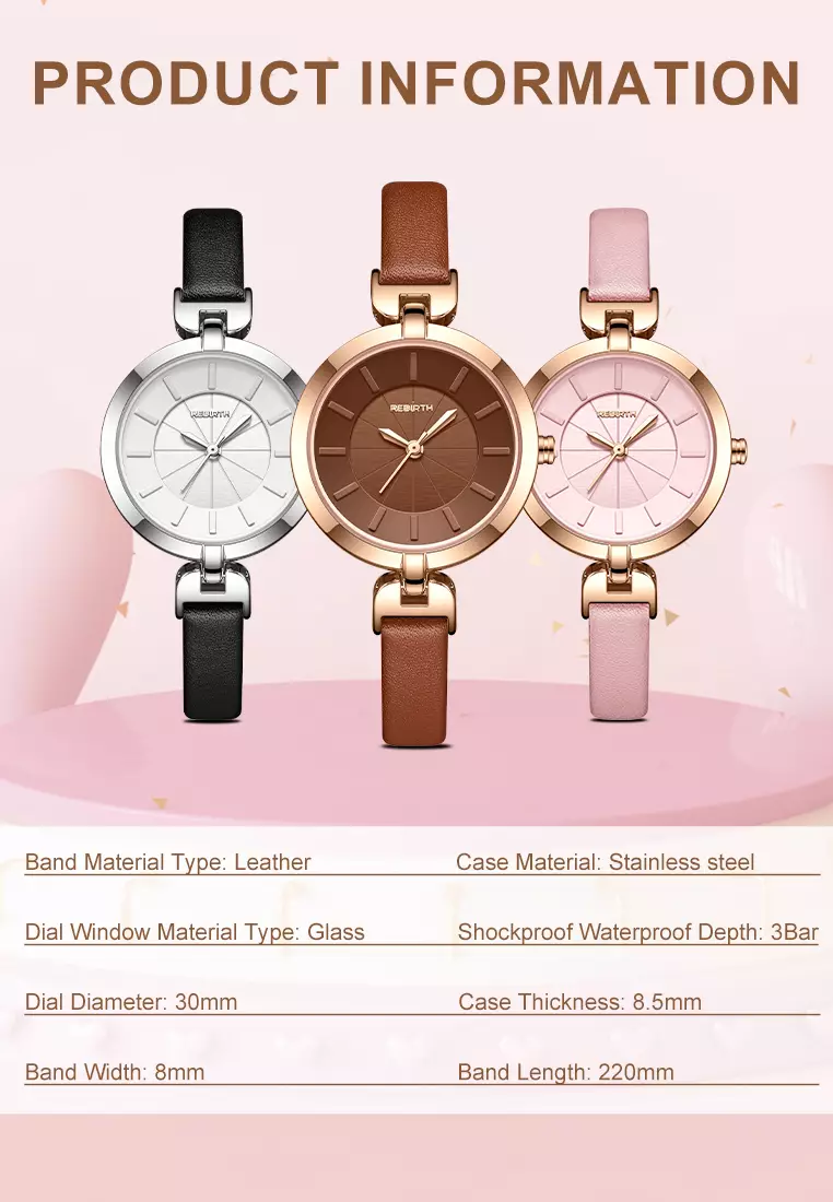 Jam Tangan Wanita Anggun Gaya Tali Kulit Anti Air Kuarsa Jam Tangan Cewek