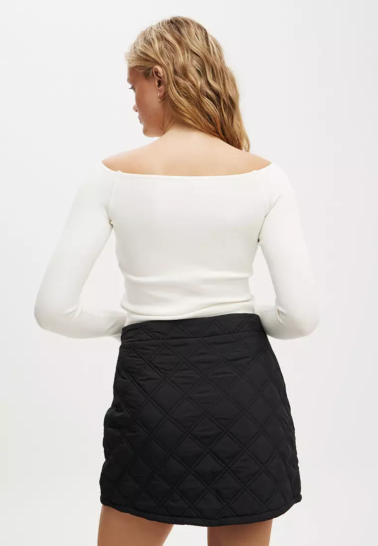 Rhythm Quilted Puffer Mini Skirt