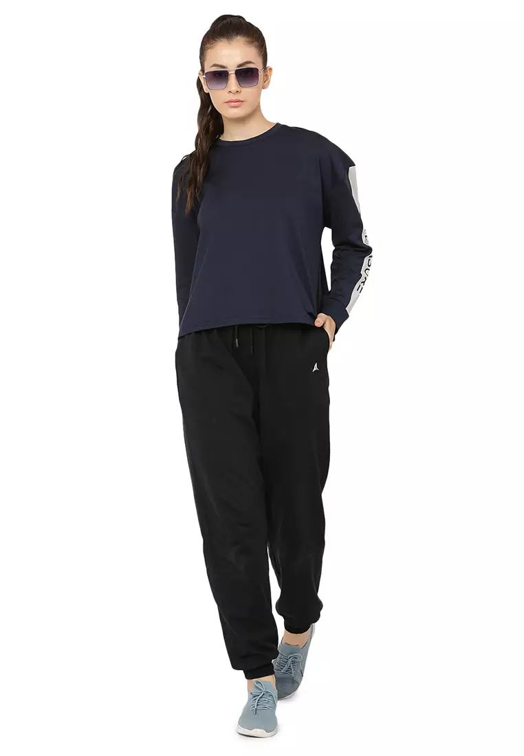 女士训练/健身房蓝色运动衫