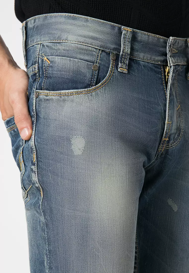 LGS - Celana Panjang Jeans Casual Pria Motif Washed - JSF.293.P008.A144.C