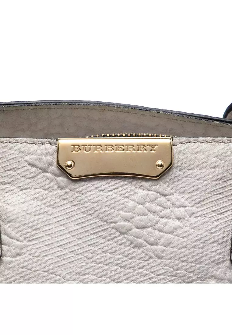 Pre-Loved Burberry Embossed Leather Dewsbury Satchel