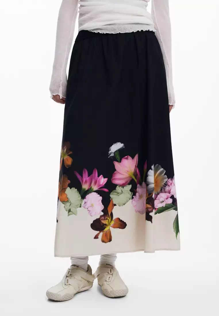 Floral midi skirt