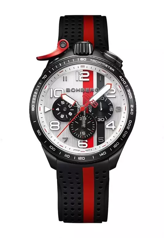 BOLT-68 RACING BLACK RED STRIP QUARTZ 45mm MEN WATCH (BS45CHPBA.059-13.12)