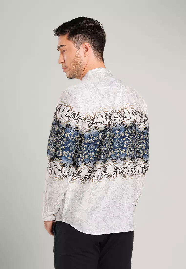 MOC Kemeja Batik Shanghai Lengan Panjang Pria HOGAN-WHITE