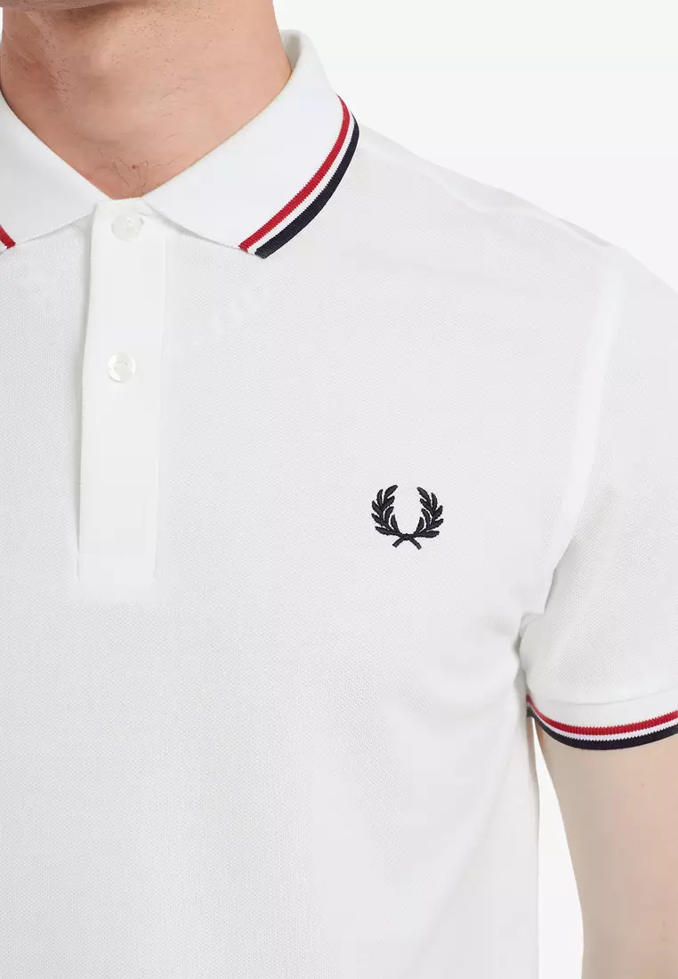 Buy Fred Perry Fred Perry M3600 Twin Tipped Fred Perry Shirt White