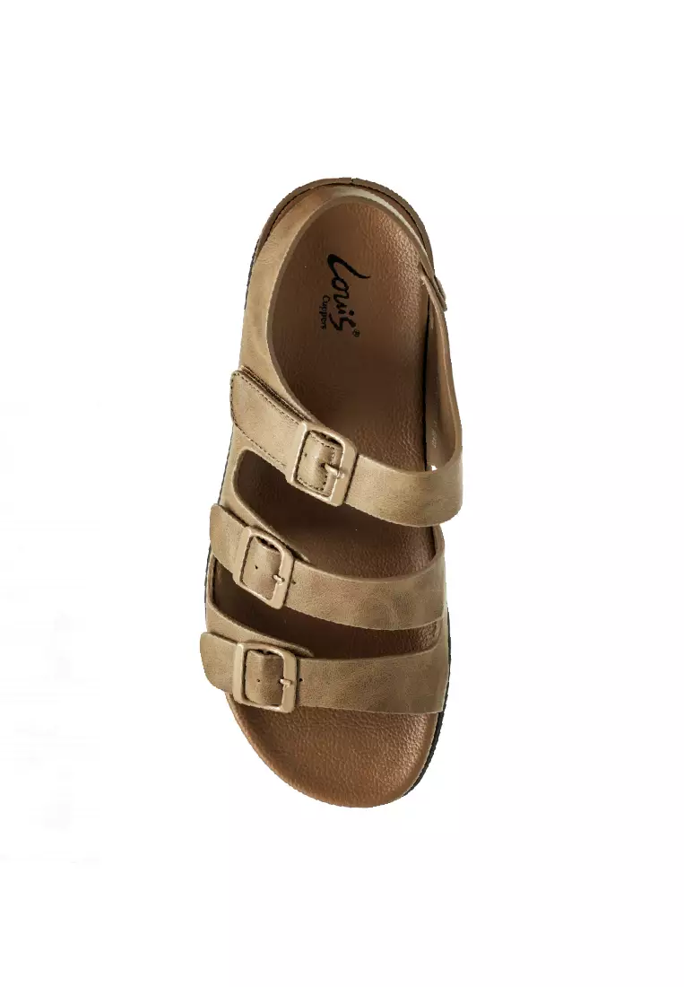 Men Slip On Faux Leather Classic Casual Sandals - 240441247