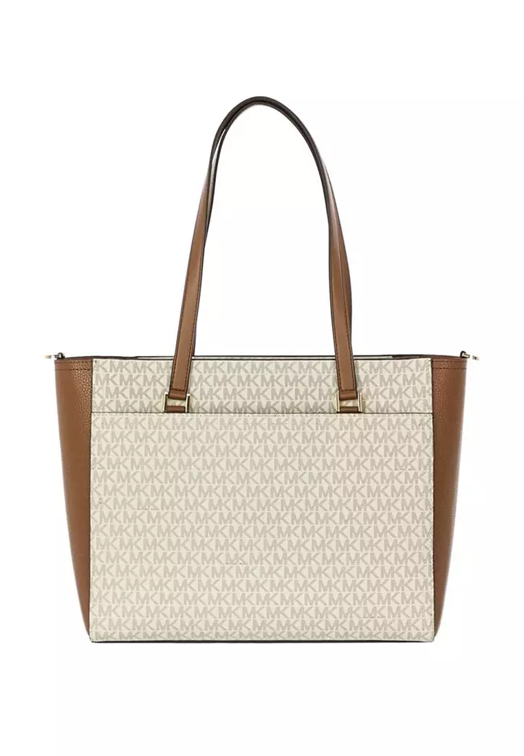 MAISIE 香草色印花橡果棕标志性锁扣女士托特包