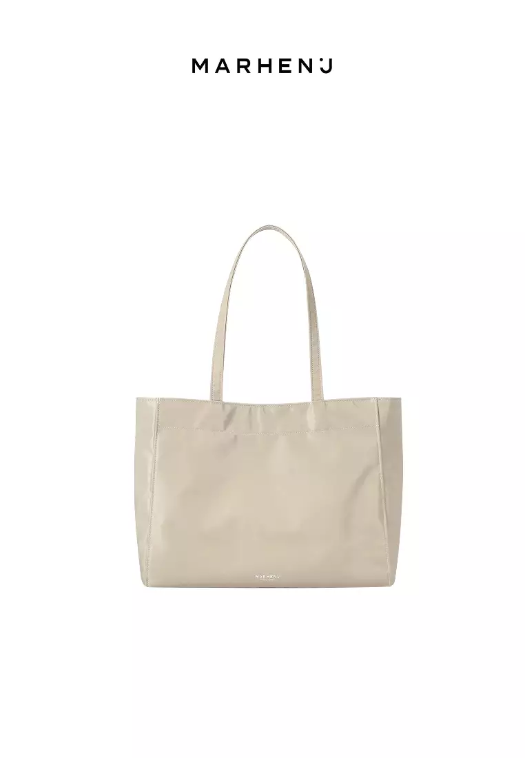 BONA Nylon Shoulder Bag Beige