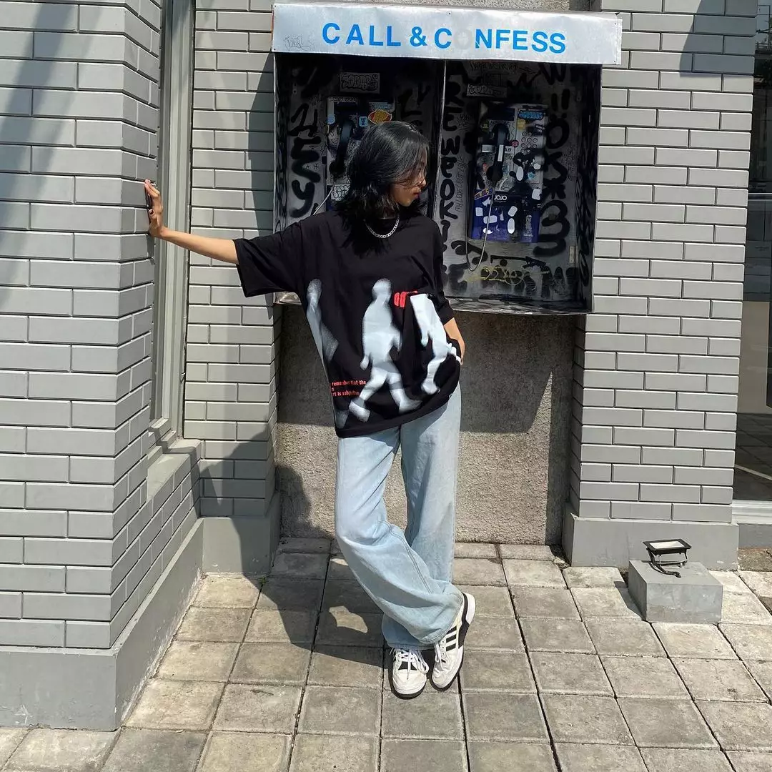 OOTDSUPPLY Oversized Tshirt Distortion Deep Colors l Kaos Oversize Pria dan Wanita OVZ167