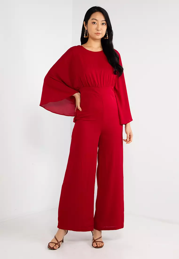 Red on sale formal jumpsuits