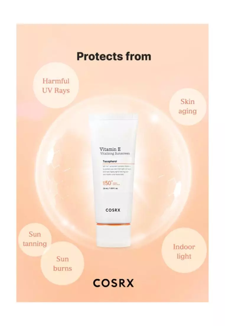 Cosrx Vitamin E Vitalizing Sunscreen (SPF 50++)50ml(Exp:2027.04)