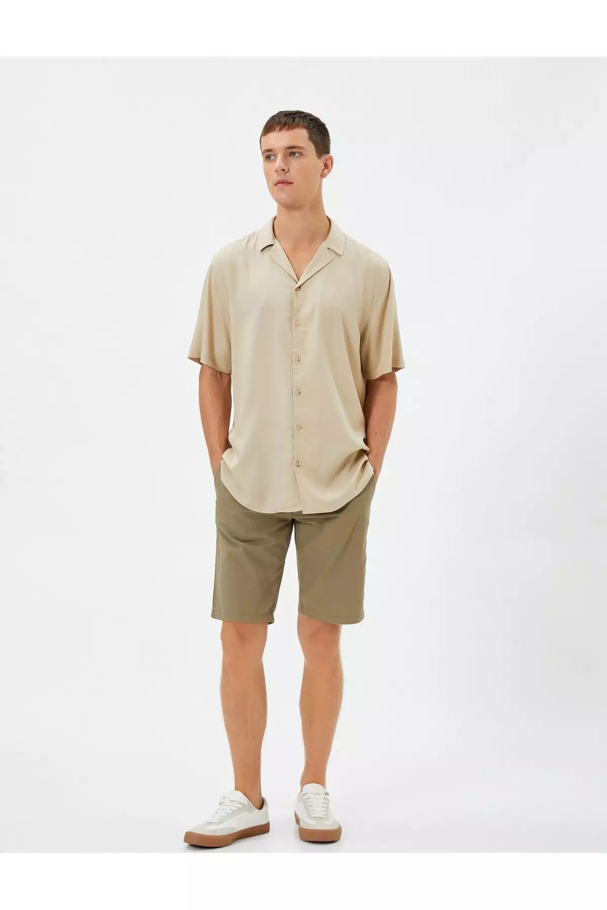 Discount on KOTON  shoes - SKU: Basic Shirt Short Sleeve Turndown Collar Ecovero:Registered: Viscose