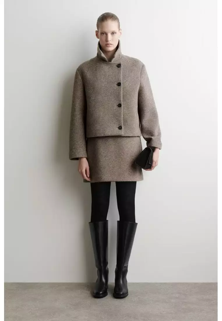 BOILED WOOL-BLEND SHORT JACKET