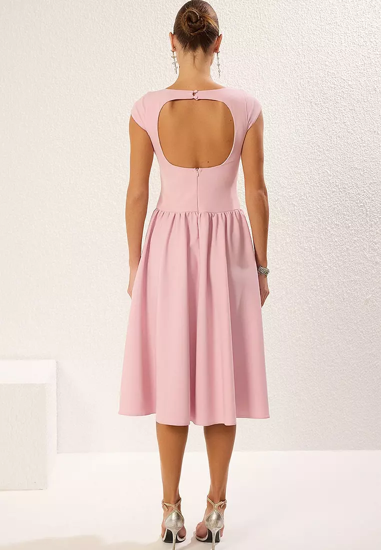 Open Back Midi Dress