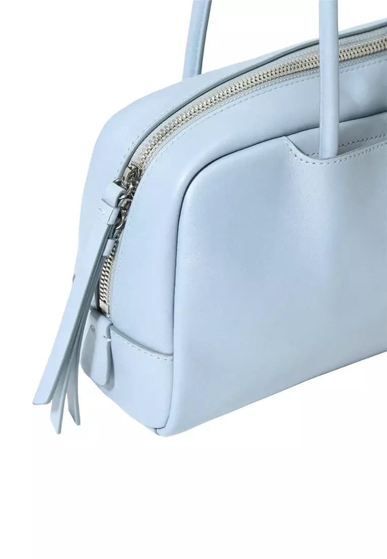 TONA Pocket East West Boston Bag - Veg-Tan Baby Blue