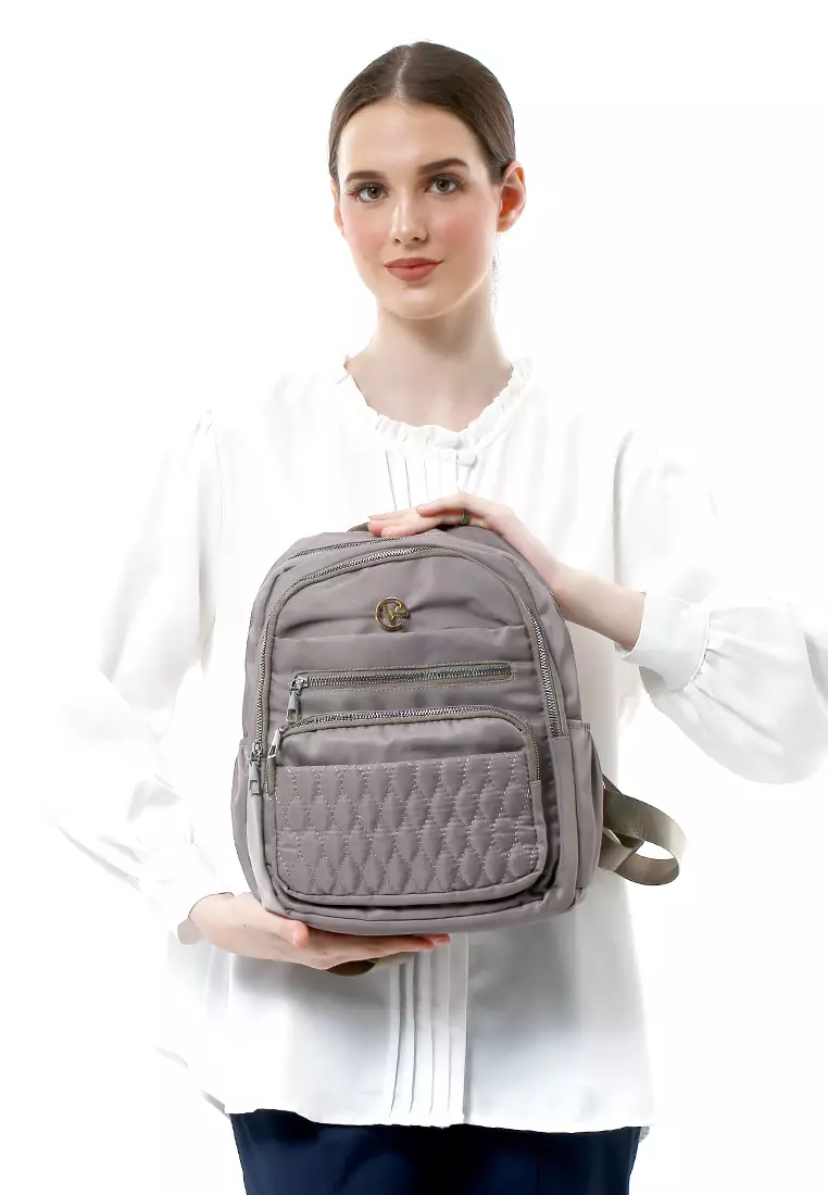 Karla Tas Ransel Wanita Anti Air Design Stylish High Quality - Abu-abu