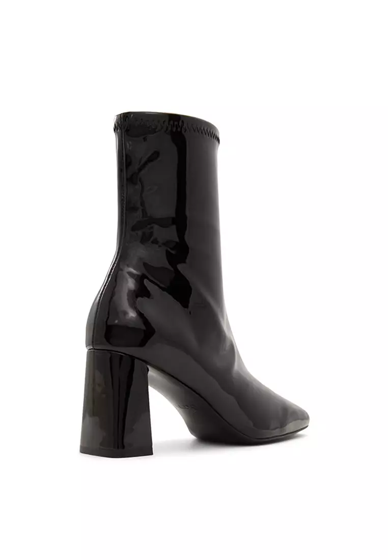 aldo black patent boots