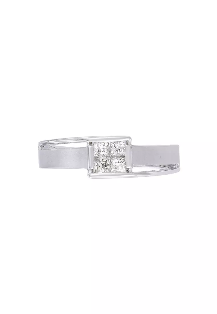 HABIB Princess Cut White Sapphire Men's Ring in 925 Silver Palladium 22989(PLD)-WS