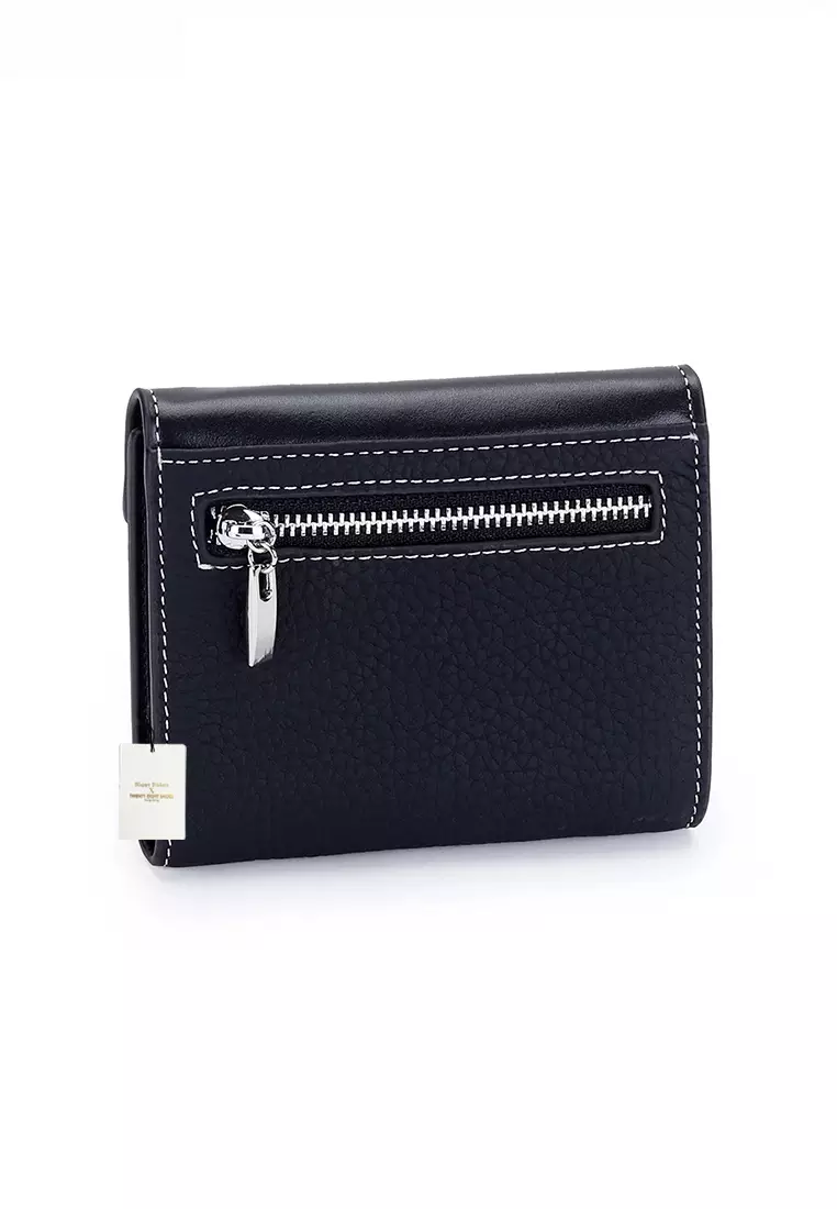 Texture Patching Full Grain Leather Trifold Wallet JW YT-2319