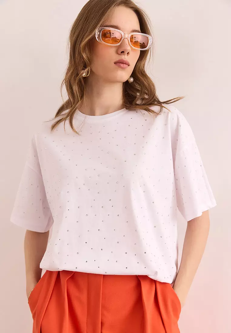 Stones Detailed T-Shirt