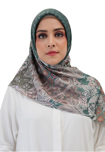 Buttonscarves green Buttonscarves Maharani Satin Square Green 429D2AAACE1143GS_1